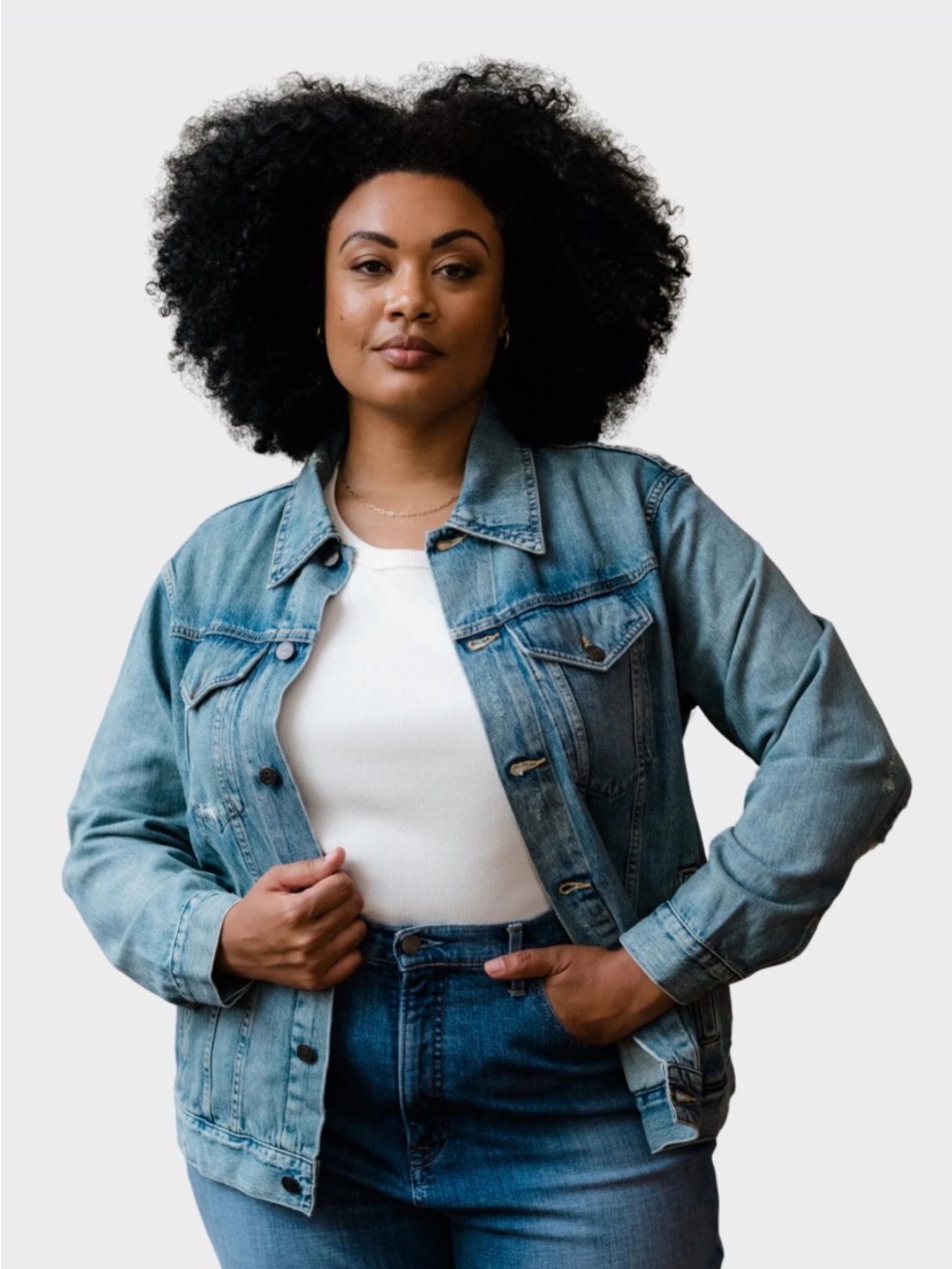Able Light Blue Denim Jean Jacket - Women's